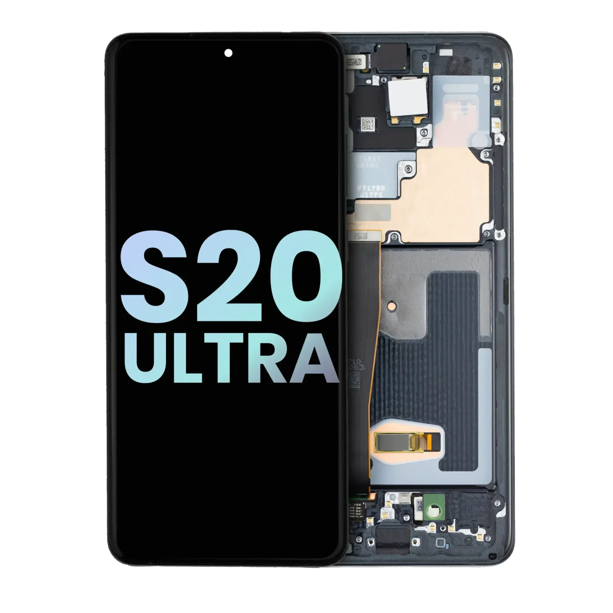 Samsung Galaxy S20 Ultra İle Uyumlu İçin Çerçeveli ekran 5G (Service Pack) (Cosmic Black)  Orijinal Ekranı Uyumlu - Görsel 2