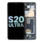 Samsung Galaxy S20 Ultra İle Uyumlu İçin Çerçeveli ekran 5G (Service Pack) (Cosmic Black)  Orijinal Ekranı Uyumlu - Görsel 2