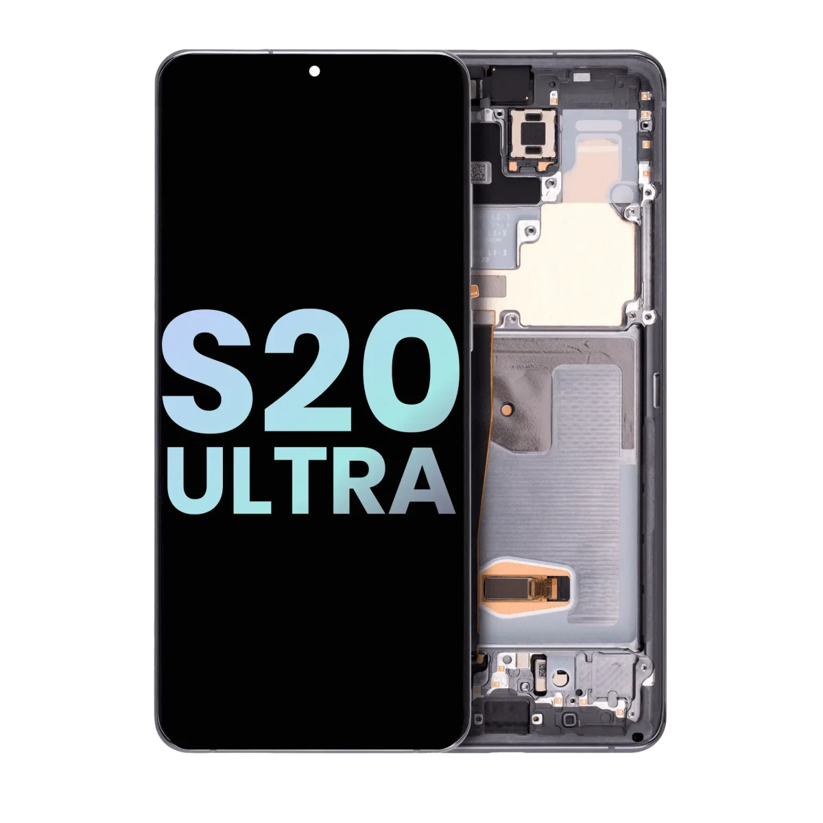 Samsung Galaxy S20 Ultra İle Uyumlu İçin Çerçeveli ekran 5G (Service Pack) (Kozmik Gri)  Orijinal Ekranı