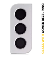 Samsung Galaxy S21 5G İle Uyumlu Arka Kamera Lensi Çerçeveli Halkalı (Phantom White)