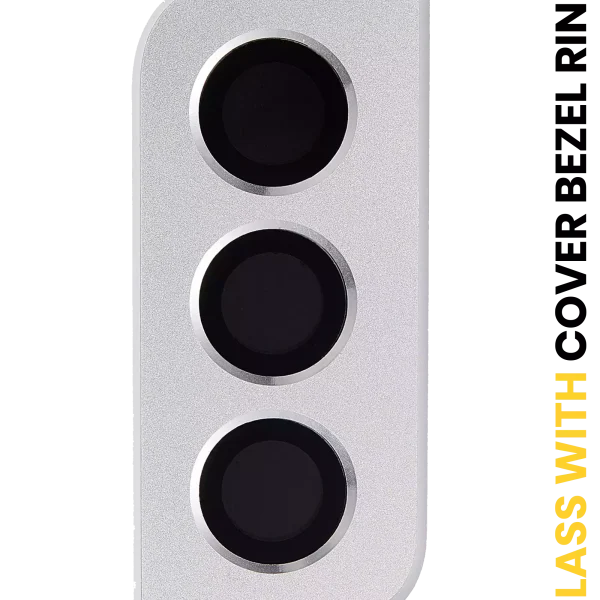 Samsung Galaxy S21 5G İle Uyumlu Arka Kamera Lensi Çerçeveli Halkalı (Phantom White)
