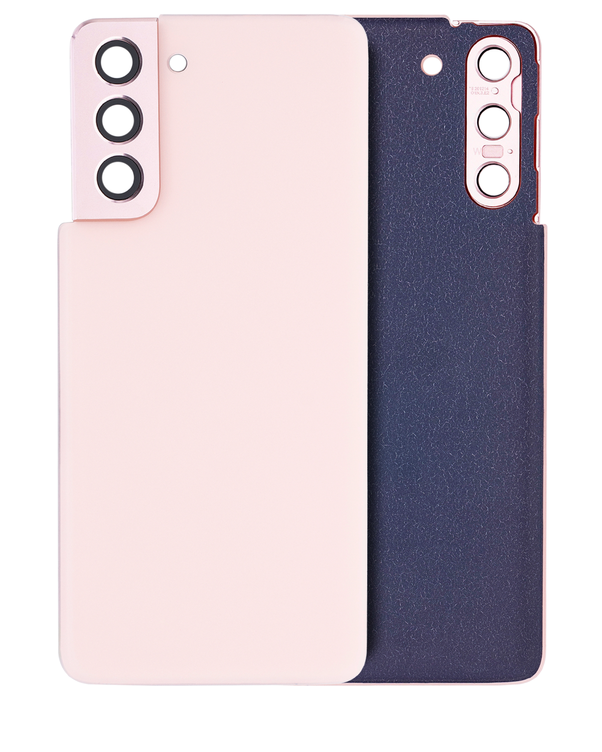 Samsung Galaxy S21 5G İle Uyumlu Arka Kapak Camı Kamera Lensiyle (Servis Paketi) (Hayalet Pembe)