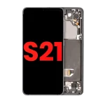 Samsung Galaxy S21 5G İle Uyumlu İçin Çerçeveli ekran (Aftermarket Plus) (Phantom Gri)