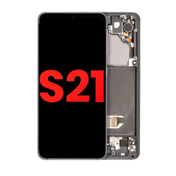 Samsung Galaxy S21 5G İle Uyumlu İçin Çerçeveli ekran (Aftermarket Plus) (Phantom Gri)