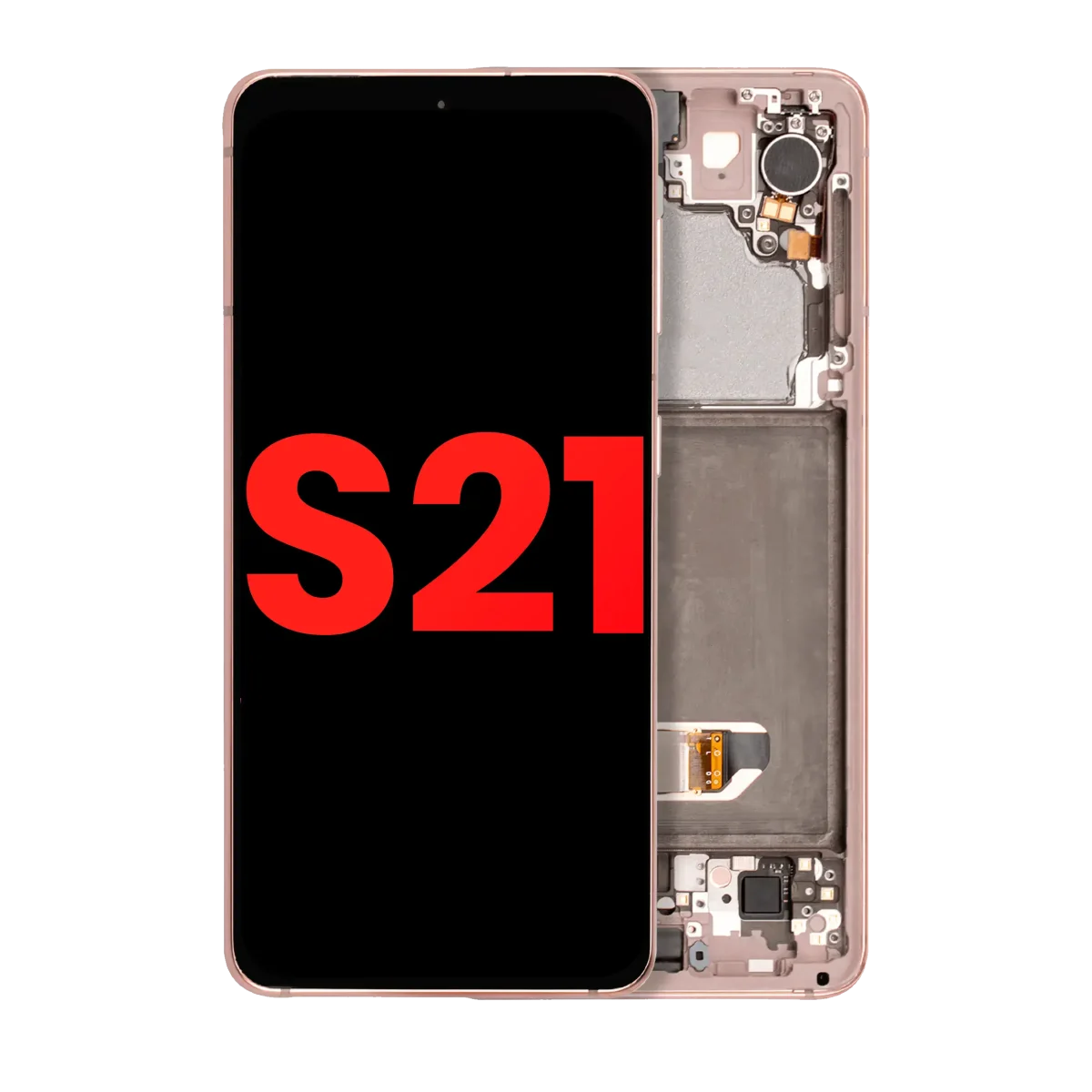 Samsung Galaxy S21 5G İle Uyumlu İçin Çerçeveli ekran (Aftermarket Plus) (Phantom Pink)
