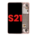 Samsung Galaxy S21 5G İle Uyumlu İçin Çerçeveli ekran (Aftermarket Plus) (Phantom Pink)