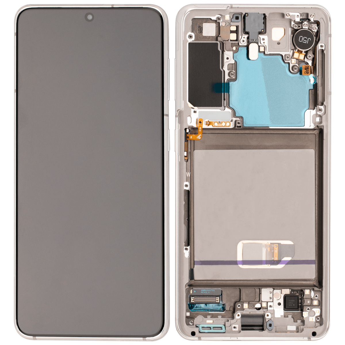 Samsung Galaxy S21 5G İle Uyumlu İçin Çerçeveli ekran (Aftermarket Plus) (Phantom White) - Görsel 2
