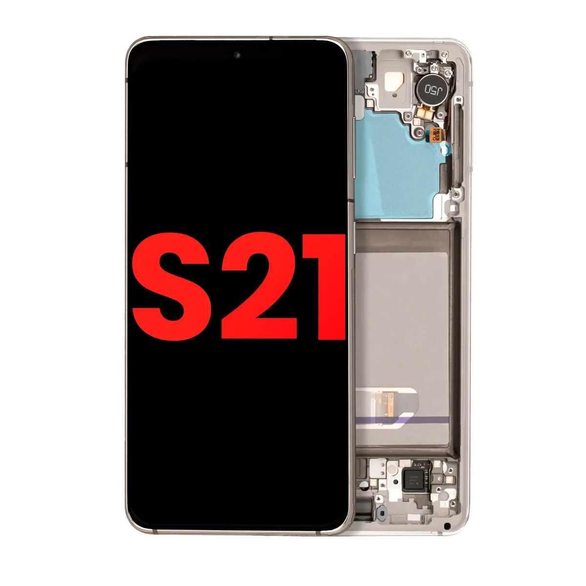Samsung Galaxy S21 5G İle Uyumlu İçin Çerçeveli ekran (Aftermarket Plus) (Phantom White)