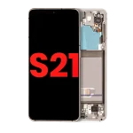 Samsung Galaxy S21 5G İle Uyumlu İçin Çerçeveli ekran (Aftermarket Plus) (Phantom White)