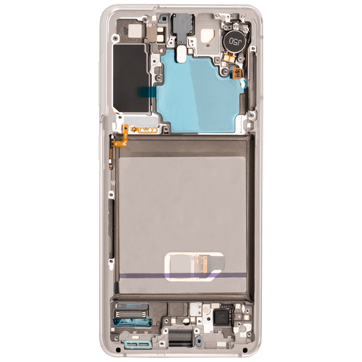 Samsung Galaxy S21 5G İle Uyumlu İçin Çerçeveli ekran (Aftermarket Plus) (Phantom White) - Görsel 4