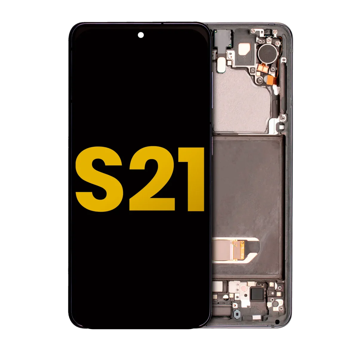 Samsung Galaxy S21 5G İle Uyumlu İçin Çerçeveli ekran Orijinal (Phantom Gri)  Orijinal Ekranı Uyumlu