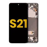 Samsung Galaxy S21 5G İle Uyumlu İçin Çerçeveli ekran Orijinal (Phantom Gri)  Orijinal Ekranı Uyumlu