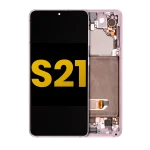 Samsung Galaxy S21 5G İle Uyumlu İçin Çerçeveli ekran Orijinal (Phantom Violet)  Orijinal Ekranı