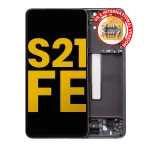 Samsung Galaxy S21 FE İle Uyumlu 5G - Çerçeveli ekran Orijinal Ekranı Orijinal (Grafit)