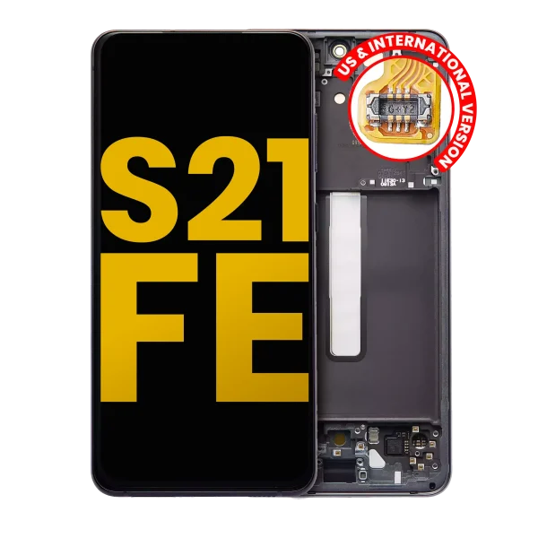 Samsung Galaxy S21 FE İle Uyumlu 5G - Çerçeveli ekran Orijinal Ekranı Orijinal (Grafit)