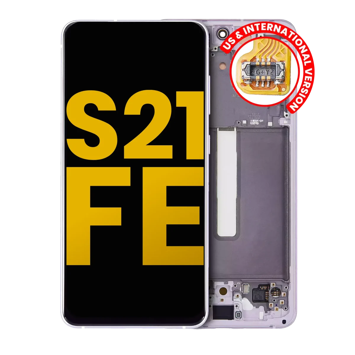 Samsung Galaxy S21 FE İle Uyumlu 5G - Çerçeveli ekran Orijinal Ekranı Orijinal (Lavanta) - Görsel 2