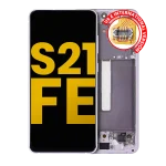 Samsung Galaxy S21 FE İle Uyumlu 5G - Çerçeveli ekran Orijinal Ekranı Orijinal (Lavanta)