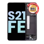 Samsung Galaxy S21 FE İle Uyumlu 5G - (Servis Paketi) (Grafit) Çerçeveli ekran Orijinal Ekranı