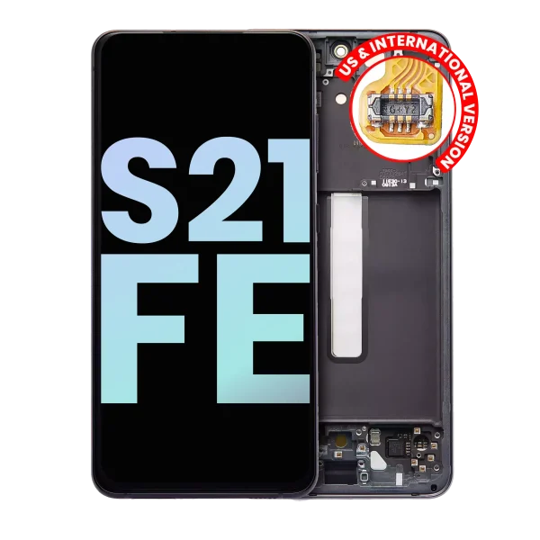 Samsung Galaxy S21 FE İle Uyumlu 5G - (Servis Paketi) (Grafit) Çerçeveli ekran Orijinal Ekranı