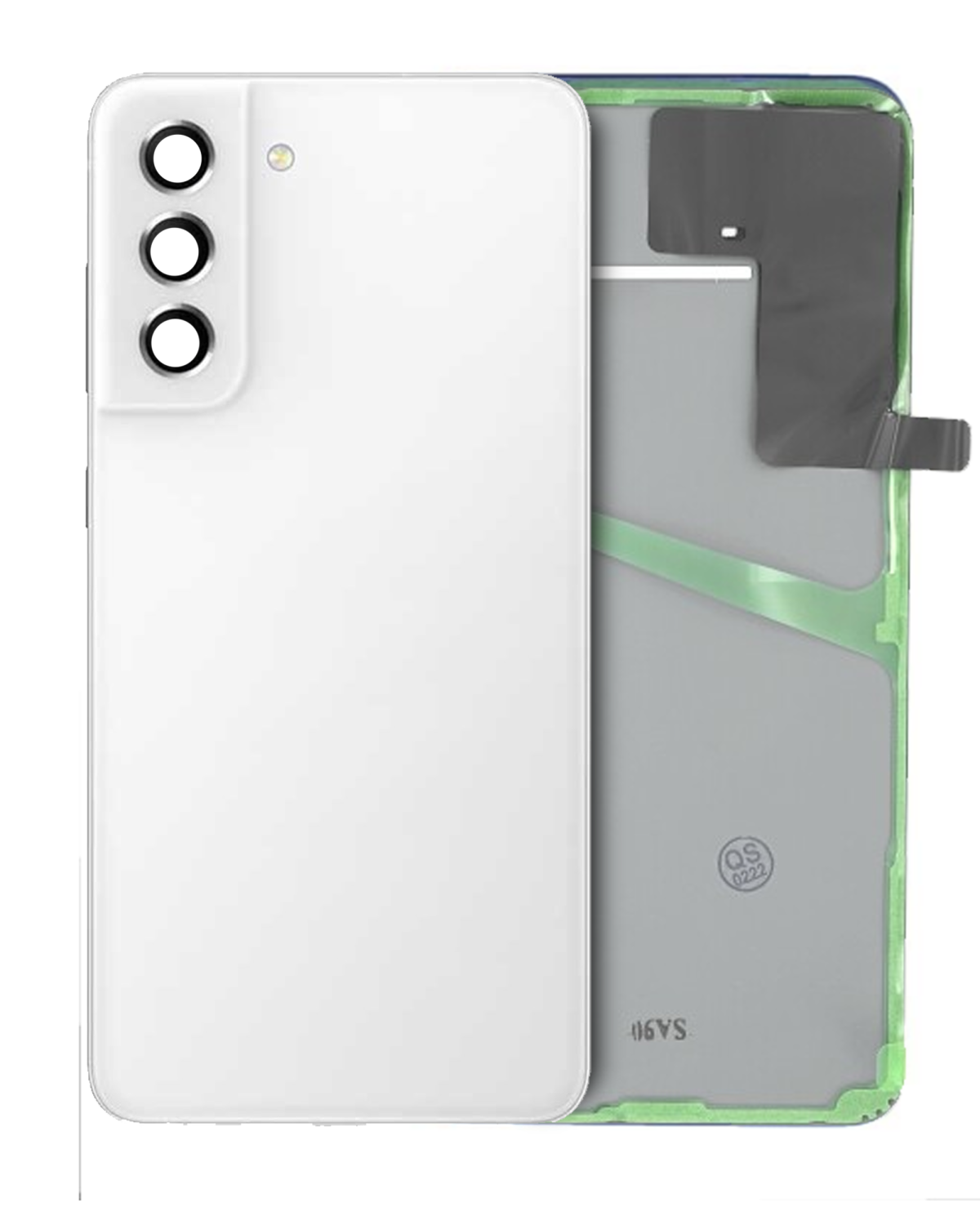 Samsung Galaxy S21 FE İle Uyumlu Arka Kapak Camı Kamera Lensiyle Uyumlu (Servis Paketi) (Beyaz)
