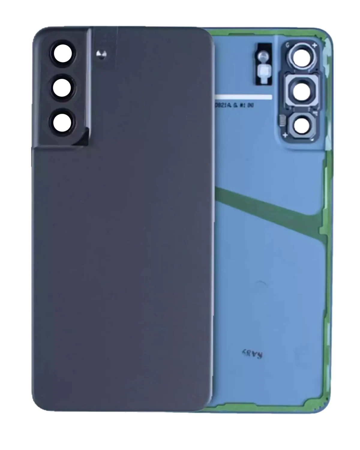 Samsung Galaxy S21 FE İle Uyumlu Arka Kapak Camı Kamera Lensiyle Uyumlu (Servis Paketi) (Mavi)