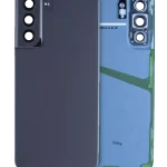 Samsung Galaxy S21 FE İle Uyumlu Arka Kapak Camı Kamera Lensiyle Uyumlu (Servis Paketi) (Mavi)