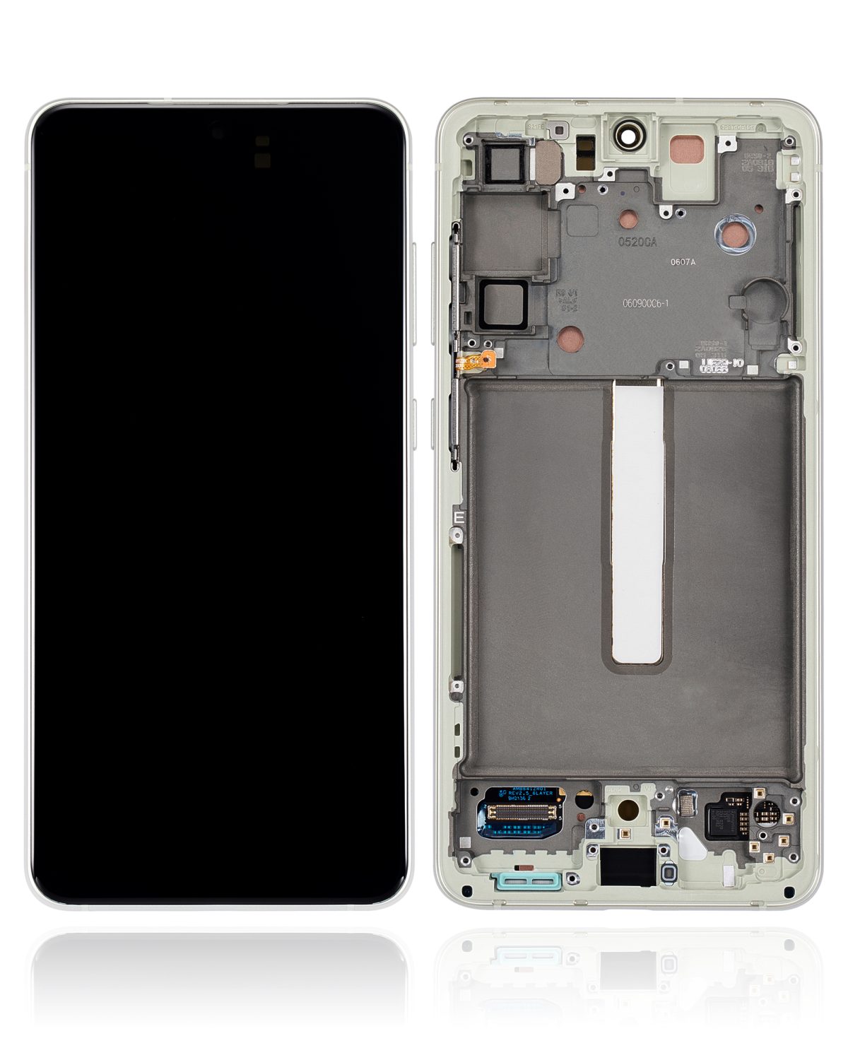 Samsung Galaxy S21 FE İle Uyumlu İçin Çerçeveli ekran 5G - (Servis Paketi) (Zeytin Yeşili)  Orijinal Ekranı - Görsel 2