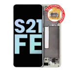 Samsung Galaxy S21 FE İle Uyumlu İçin Çerçeveli ekran 5G - (Servis Paketi) (Zeytin Yeşili)  Orijinal Ekranı