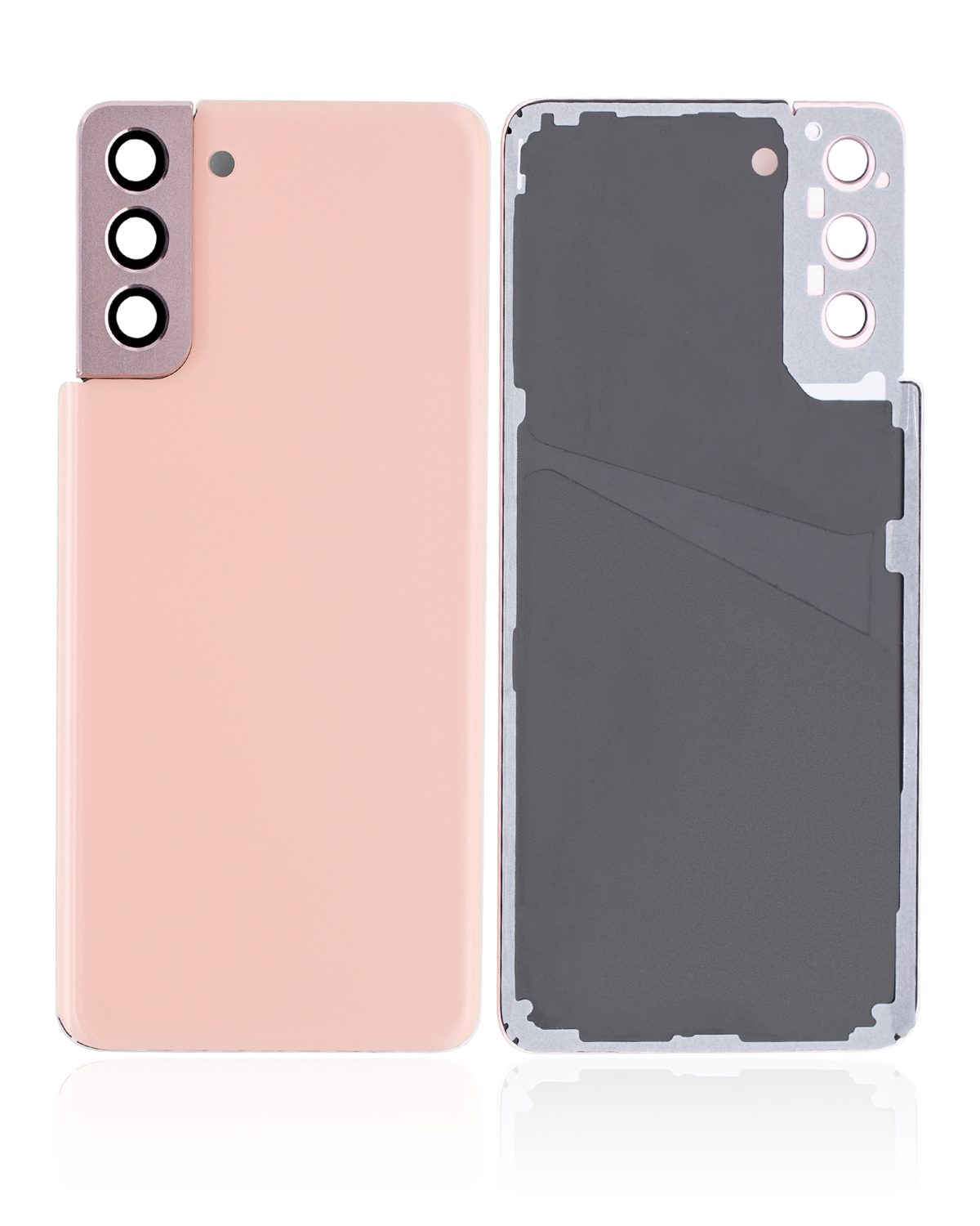 Samsung Galaxy S21 Plus İle Uyumlu Arka Kapak Camı Kamera Lensiyle  (Hayalet Pembe) - Görsel 2