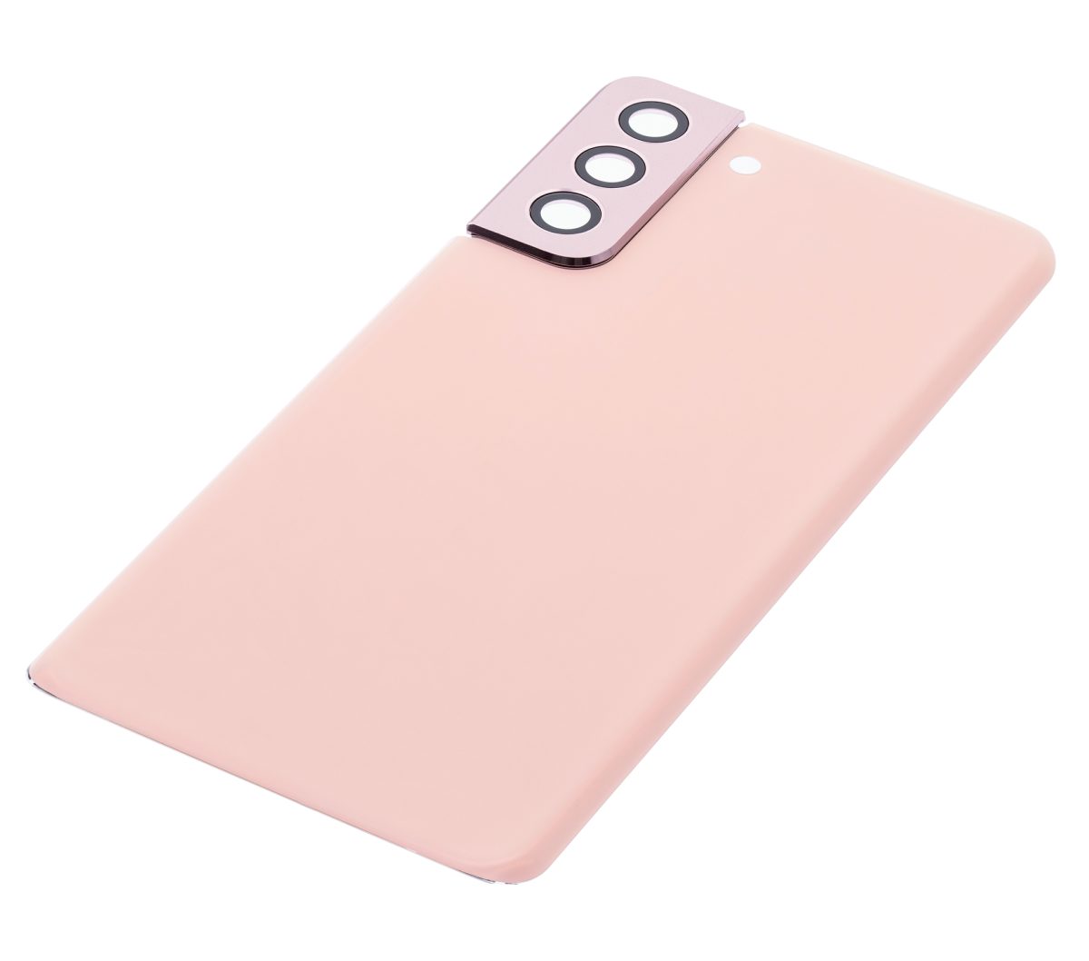 Samsung Galaxy S21 Plus İle Uyumlu Arka Kapak Camı Kamera Lensiyle  (Hayalet Pembe) - Görsel 5