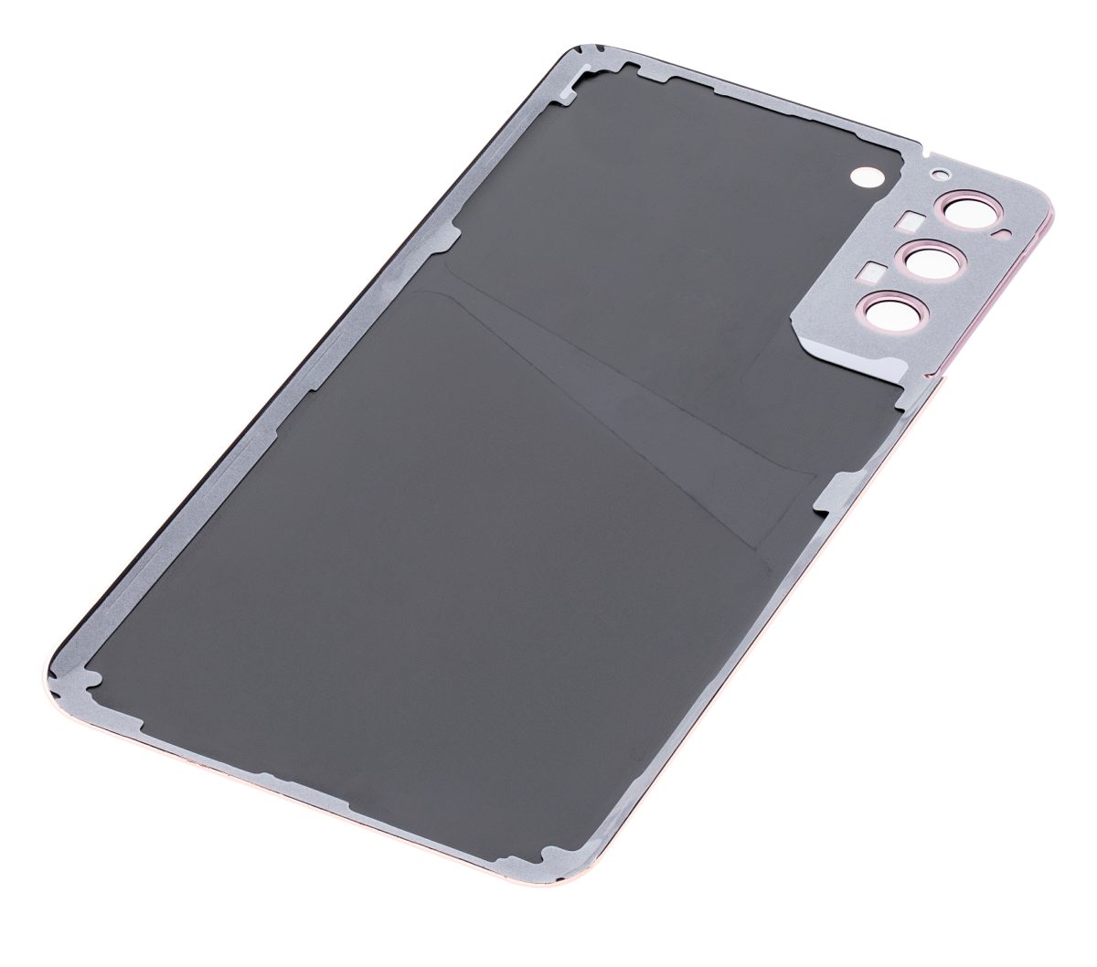 Samsung Galaxy S21 Plus İle Uyumlu Arka Kapak Camı Kamera Lensiyle  (Hayalet Pembe) - Görsel 7