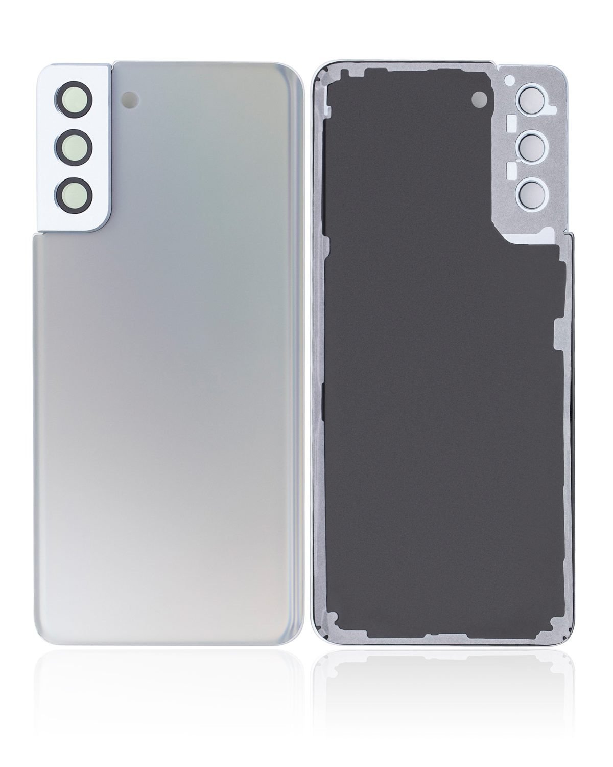 Samsung Galaxy S21 Plus İle Uyumlu Arka Kapak Camı Kamera Lensiyle Uyumlu (Servis Paketi) (Phantom Silver) - Görsel 2