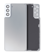 Samsung Galaxy S21 Plus İle Uyumlu Arka Kapak Camı Kamera Lensiyle Uyumlu (Servis Paketi) (Phantom Silver)