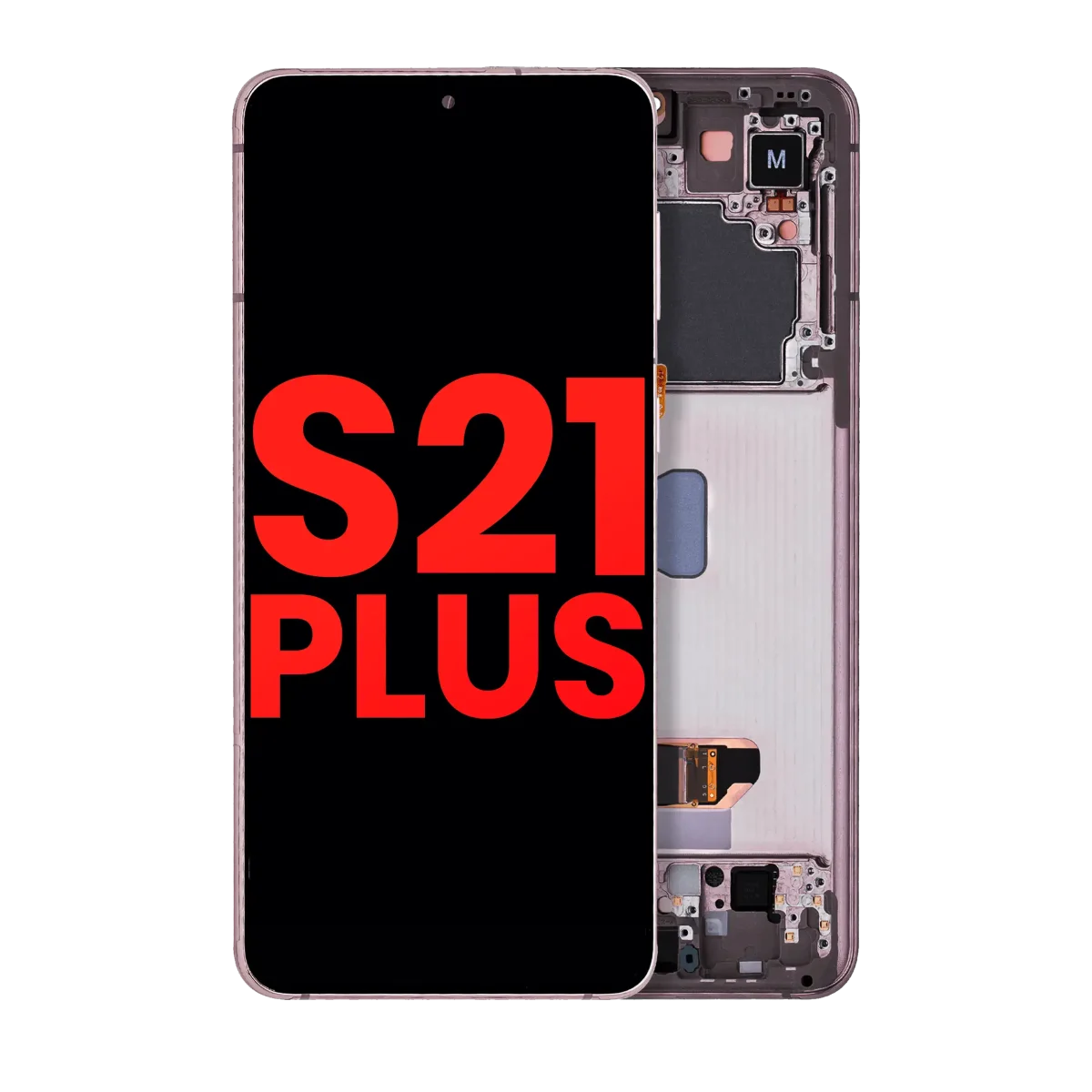 Samsung Galaxy S21 Plus İle Uyumlu İçin Çerçeveli ekran 5G (Aftermarket Plus) (Phantom Violet Pembe Altın)