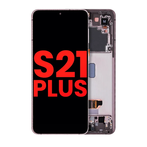 Samsung Galaxy S21 Plus İle Uyumlu İçin Çerçeveli ekran 5G (Aftermarket Plus) (Phantom Violet Pembe Altın)