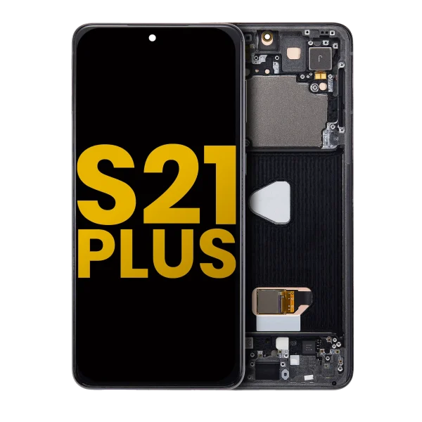 Samsung Galaxy S21 Plus İle Uyumlu İçin Çerçeveli ekran 5G Orijinal (Phantom Black)  Orijinal Ekranı