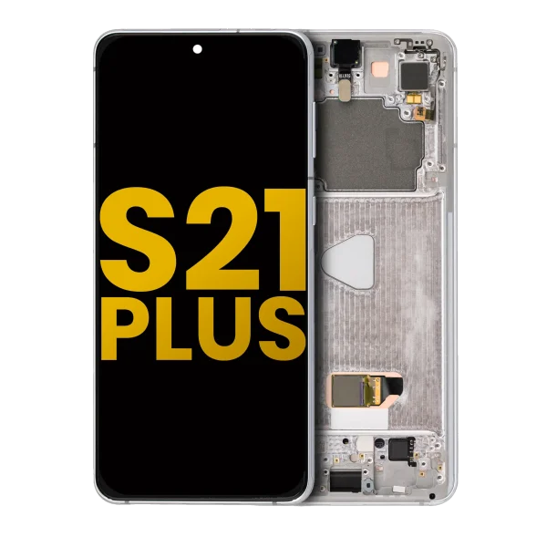 Samsung Galaxy S21 Plus İle Uyumlu İçin Çerçeveli ekran 5G Orijinal (Phantom Silver)  Orijinal Ekranı