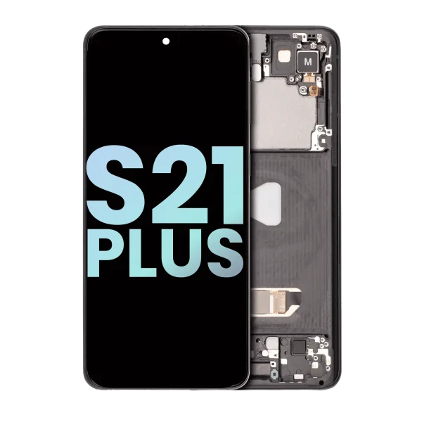 Samsung Galaxy S21 Plus İle Uyumlu İçin Çerçeveli ekran 5G (Service Pack) (Phantom Black)  Orijinal Ekranı Uyumlu