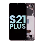 Samsung Galaxy S21 Plus İle Uyumlu İçin Çerçeveli ekran 5G (Service Pack) (Phantom Violet Pink Gold)  Orijinal Ekranı