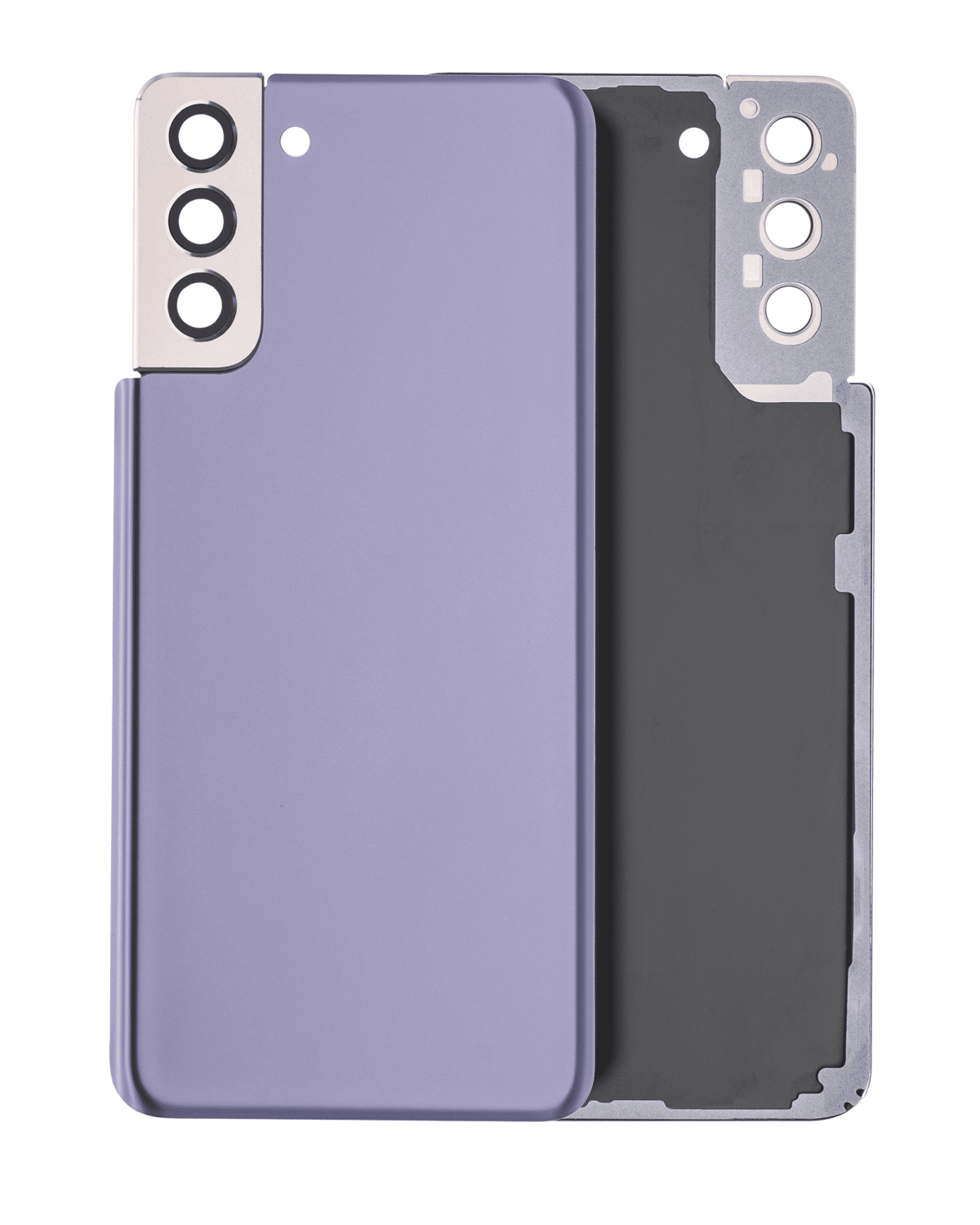 Samsung Galaxy S21 Plus İle Uyumlu (Service Pack) (Phantom Violet) Kamera Lensli Arka Kapak Camı