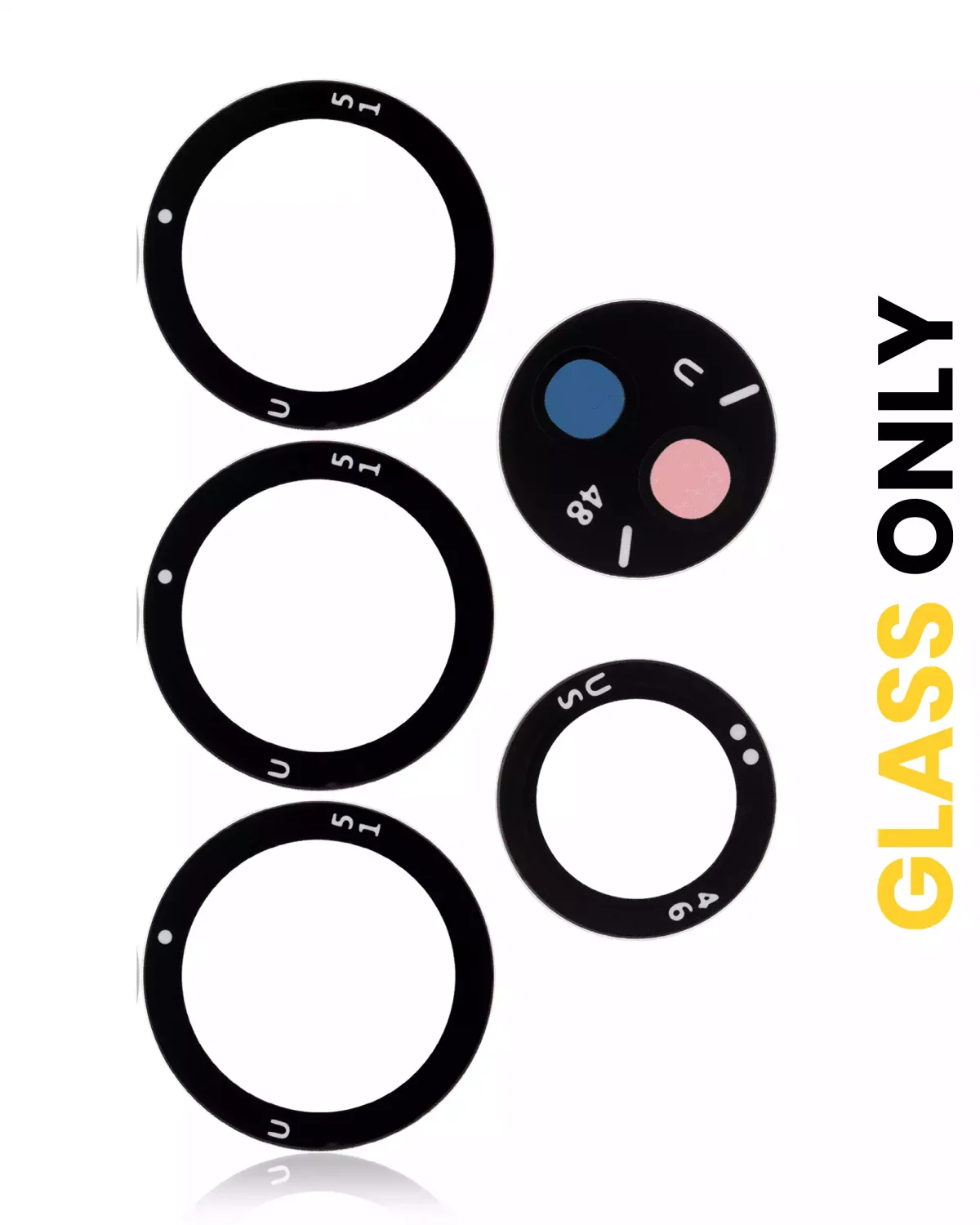 Samsung Galaxy S21 Ultra İle Uyumlu 5G Arka Kamera Lensi (Sadece Cam) Yapışkanlı (5 Parça Set) - Görsel 8