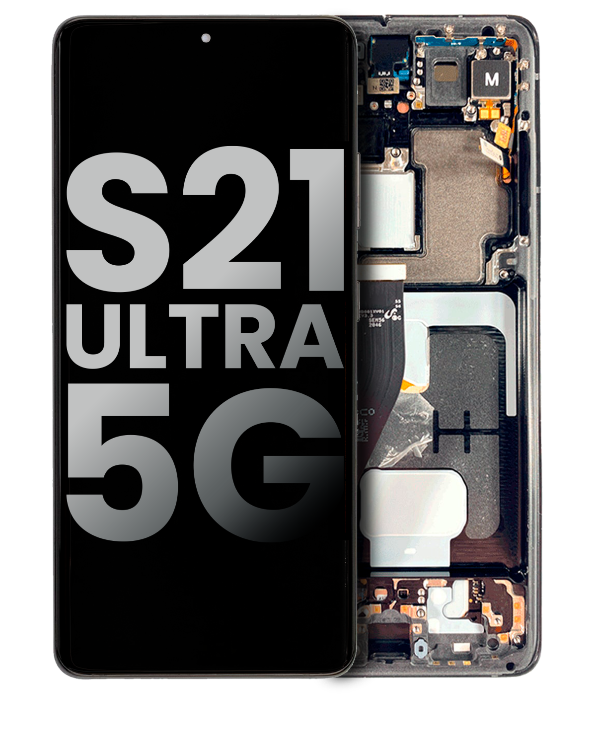 Samsung Galaxy S21 Ultra İle Uyumlu 5G Çerçeveli ekran Orijinal Ekranı (Kullanılmış OEM Çekme: Sınıf A) (Hayalet Siyah)