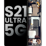 Samsung Galaxy S21 Ultra İle Uyumlu 5G Çerçeveli ekran Orijinal Ekranı (Kullanılmış OEM Çekme: Sınıf A) (Hayalet Siyah)