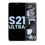 Samsung Galaxy S21 Ultra İle Uyumlu 5G (Service Pack) (Phantom Navy) Çerçeveli ekran Orijinal Ekranı - Görsel 4