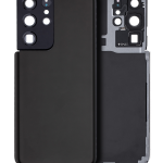 Samsung Galaxy S21 Ultra İle Uyumlu Arka Kapak Camı Kamera Lensiyle  (Aftermarket Plus) (Phantom Siyah)