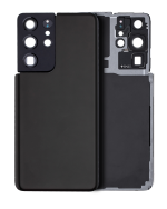 Samsung Galaxy S21 Ultra İle Uyumlu Arka Kapak Camı Kamera Lensiyle  (Aftermarket Plus) (Phantom Siyah)