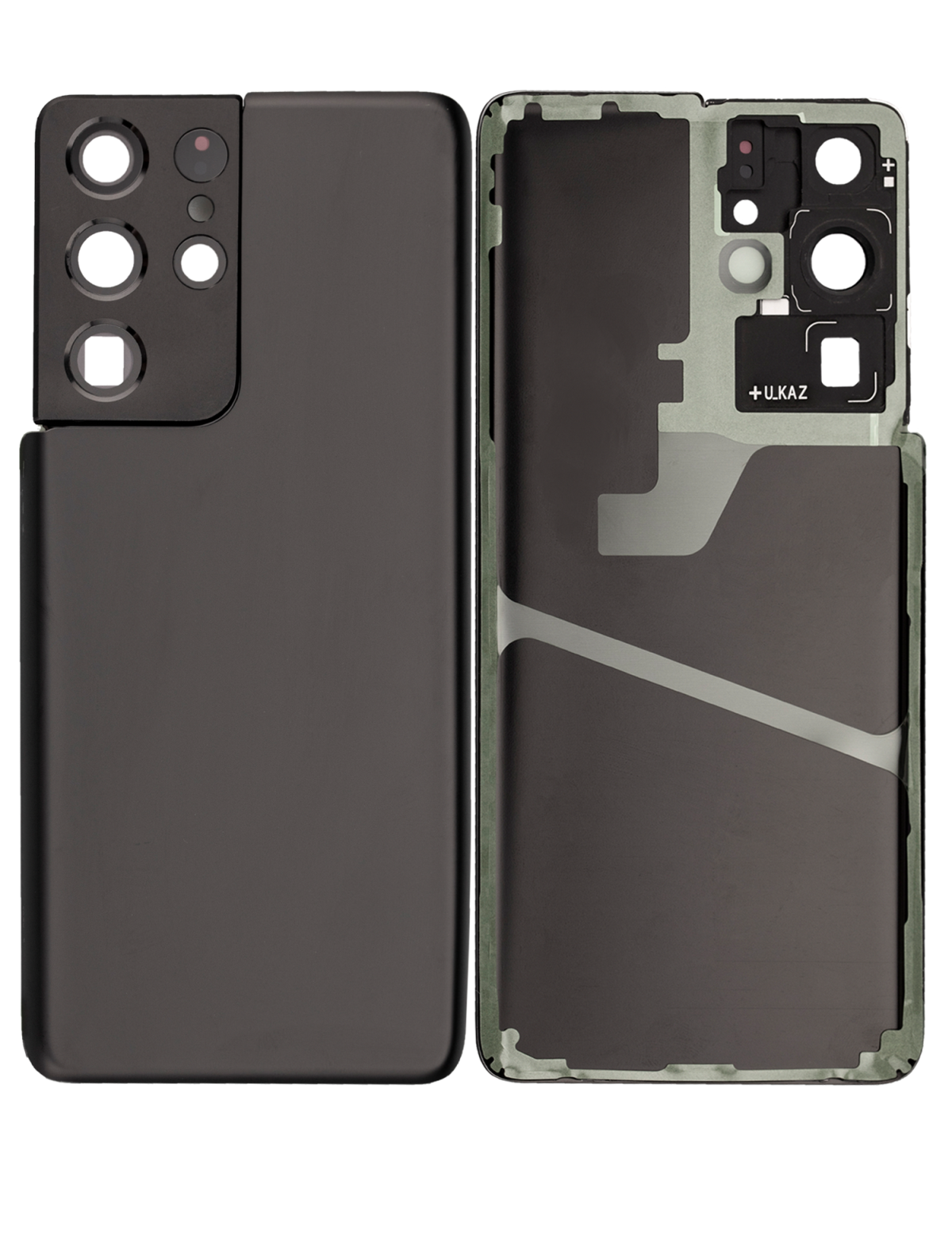 Samsung Galaxy S21 Ultra İle Uyumlu Arka Kapak Camı Kamera Lensiyle  (Aftermarket Plus) (Phantom Siyah) - Görsel 4