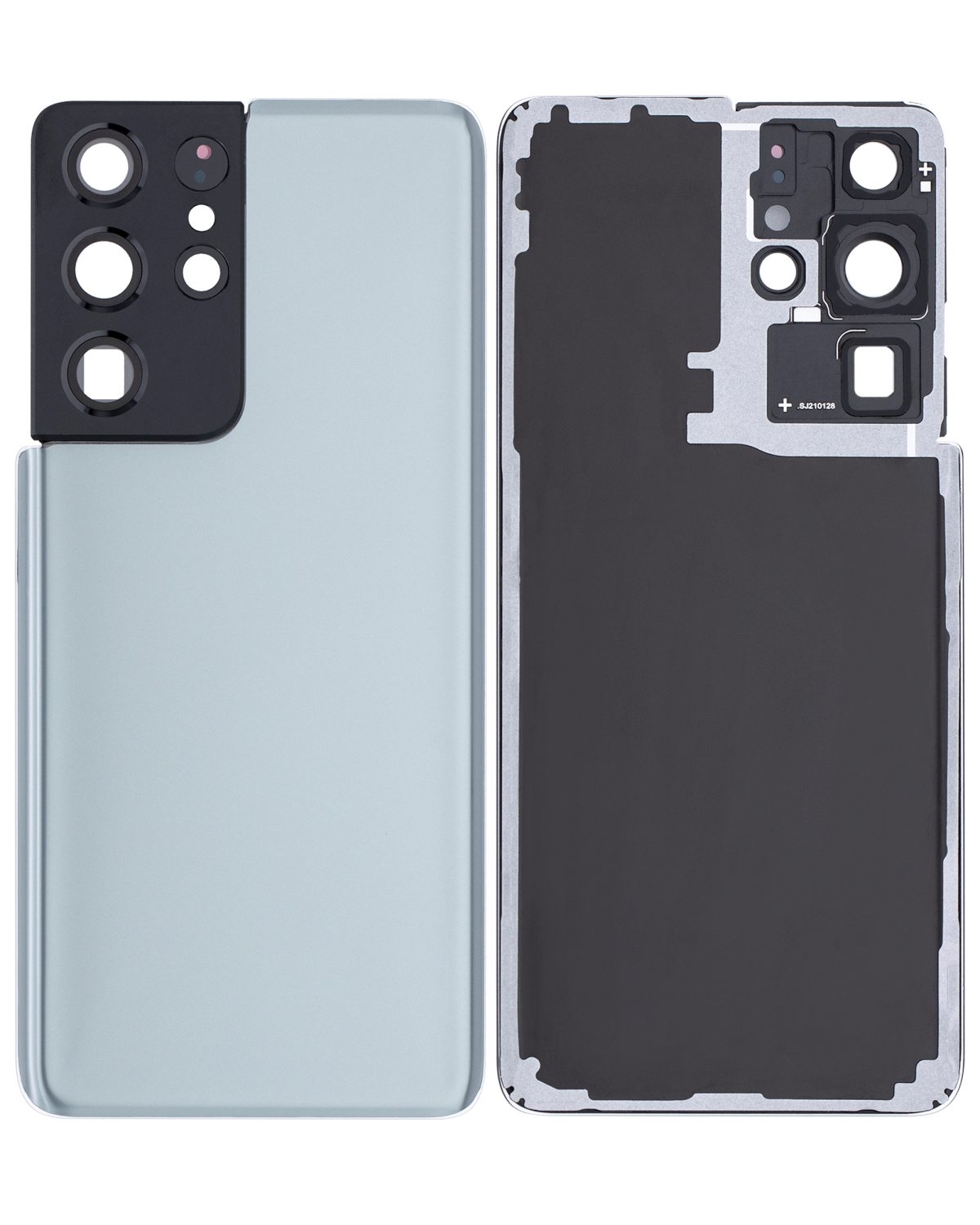 Samsung Galaxy S21 Ultra İle Uyumlu Arka Kapak Camı Kamera Lensiyle  (Aftermarket Plus) (Phantom Titanium) - Görsel 2
