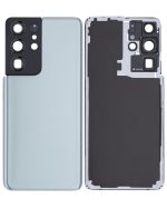 Samsung Galaxy S21 Ultra İle Uyumlu Arka Kapak Camı Kamera Lensiyle  (Aftermarket Plus) (Phantom Titanium) - Görsel 2