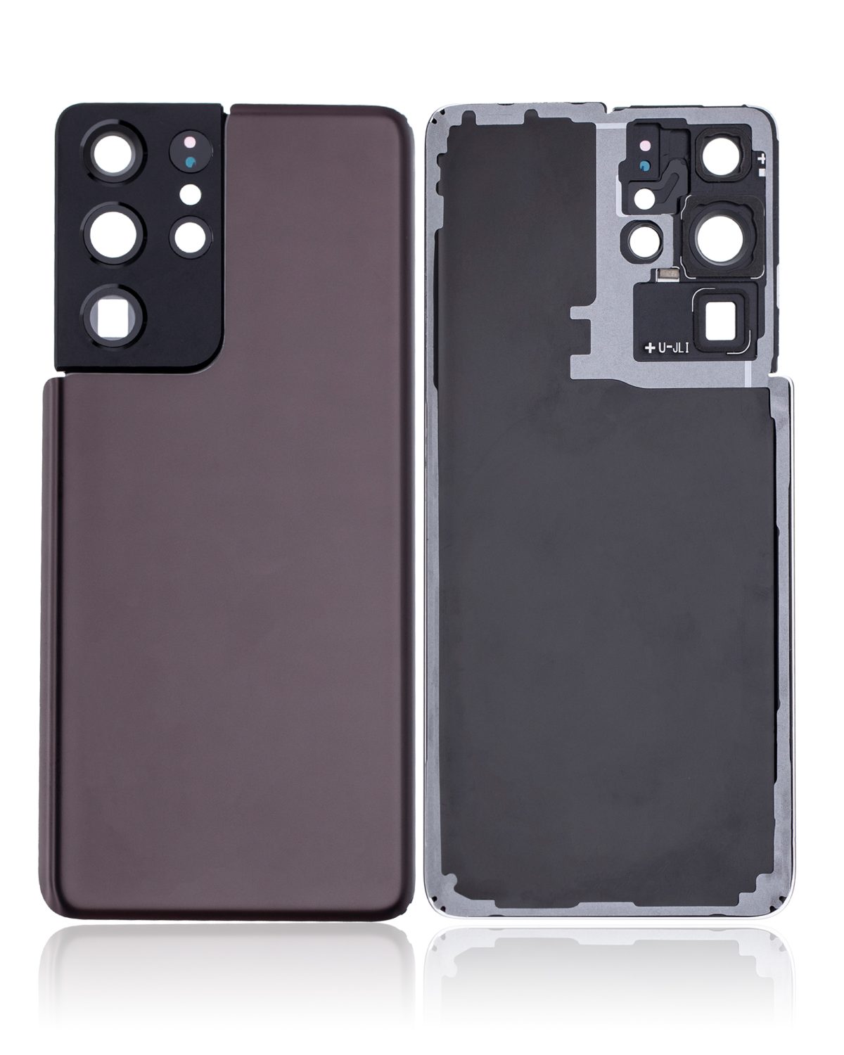 Samsung Galaxy S21 Ultra İle Uyumlu Arka Kapak Camı Kamera Lensiyle  (Hayalet Kahverengi) - Görsel 2